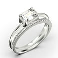 thumbnail image 3 of Minimalist 1.50 Carat Emerald Cut Diamond Moissanite Engagement Ring, Wedding Ring in 10k Solid White Gold, Gift For Her, Promise Ring, Anniversary Ring, Bridal Rings Set, 3 of 4