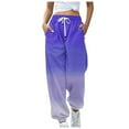 thumbnail image 3 of BiZtdJrK Sweat Pant for Women Baggy Cinch Bottom Trousers Casual Drawstring High Waist Joggers Pants Trendy Gradient Print Sweatpants with Pockets Vacation Sale Blue S, 3 of 6