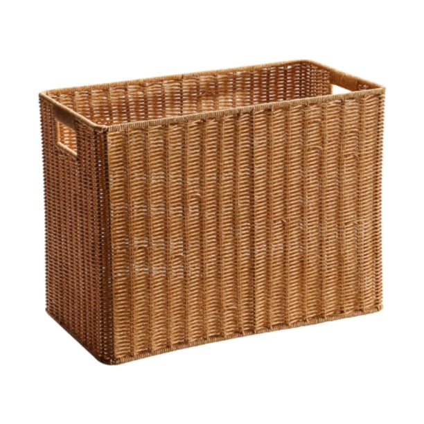 Cesta de mimbre de imitación, cesta de almacenamiento, cesta para la colada, cesta creativa para diario, cesta tejida para dormitorio, oficina, granja S