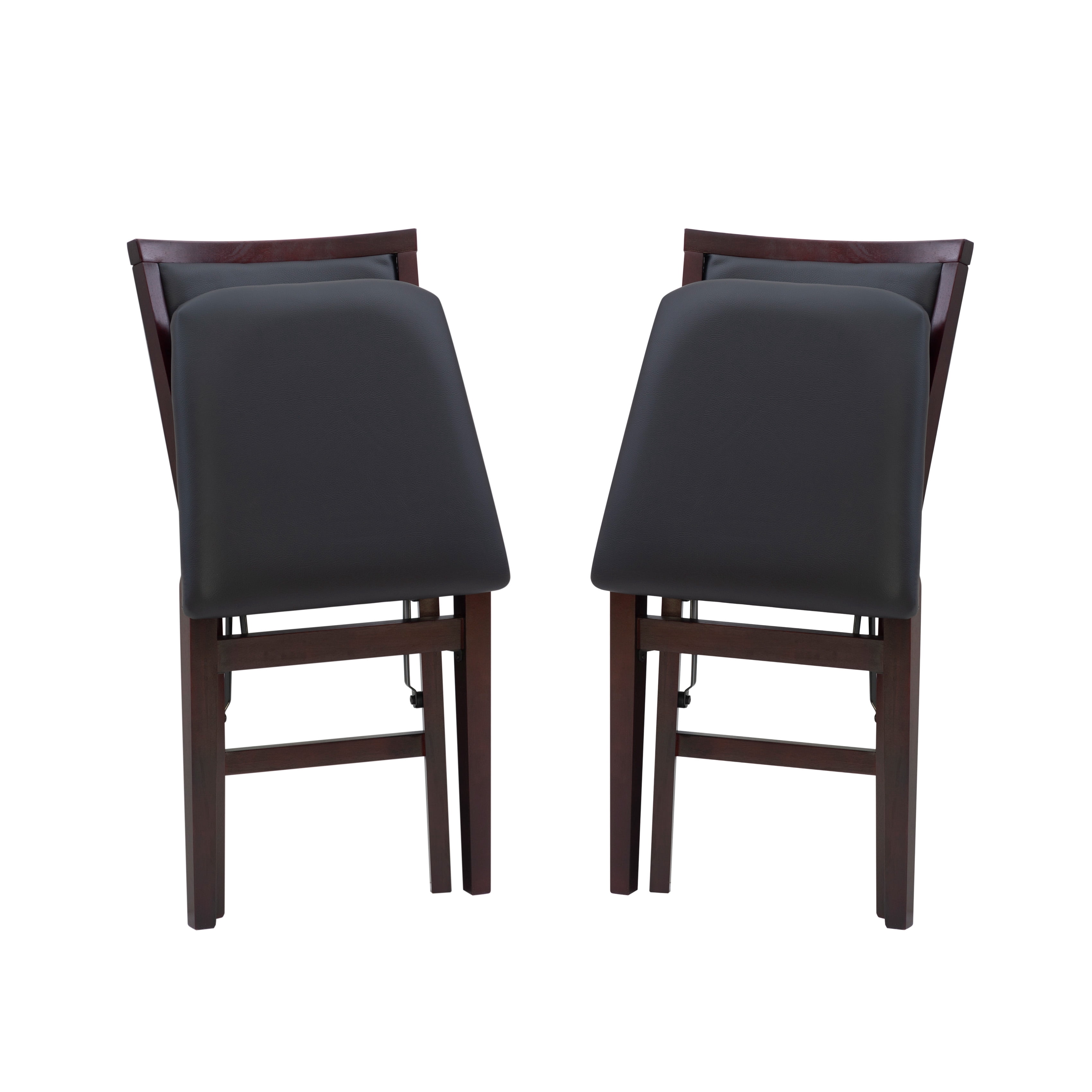 Linon Kristle Indoor Folding Dining Chair, Set of 2, Espresso/Dark Brown