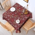 thumbnail image 2 of Red Christmas Snowflake Pattern Square Tablecloth,Waterproof Square Table Cover,Wipeable Spillproof Washable Table Cover for Home Kitchen Party Decor 42"X42"(107x107cm), 2 of 6