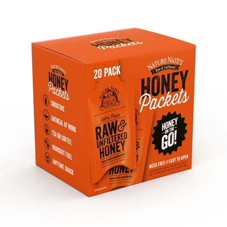 (20 Packets) Nature Nate's Raw Honey Packets