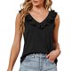 thumbnail image 2 of Playeras,Blusas y Tops,Ropa para Mujer Loose Tank Tops Para Las Mujeres Camiseta con cuello en V para mujer, camiseta sin mangas de verano, diseño Simple y exquisito (Black, S), 2 of 3