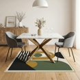 thumbnail image 3 of ODIKA 5'x7' Washable Area Rug Non-Slip, Low Pile, Stain Resistant Green Gold Geometric Artistic Elegant Abstract Design with Bold Contrasting for Guest Room, Lounge, Apartment, 3 of 7