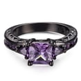 thumbnail image 5 of Pink/Purple Zirconia Band Women's Black Gold Filled Wedding Party Ring Size 6-10, 5 of 7