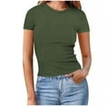 thumbnail image 1 of Eres Más Que una Camisa de Puntuación de Prueba Sexy de Manga Corta Lentejuelas Suelta Camisa de Blusa con Cuello en V, Poliéster, 1 of 6