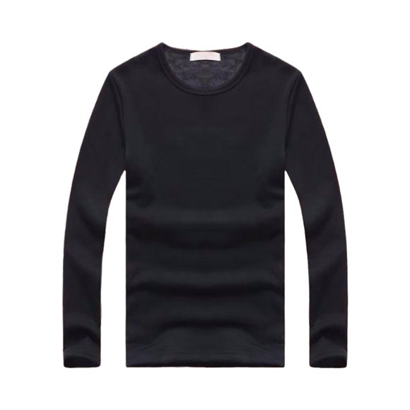 Male Thermal Underwear Long-sleeve Winter Warm-keeping Fashion T-shirt Slimming Casual Shirt Clothes Accessory for Outdoor Black 4XL