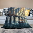 thumbnail image 2 of Fenyluxe Surrealism Ocean Ship Flannel Throw Blanket for Couch Sofa Bed Office Lightweight All Seasons Blanket 50x60in, 2 of 6