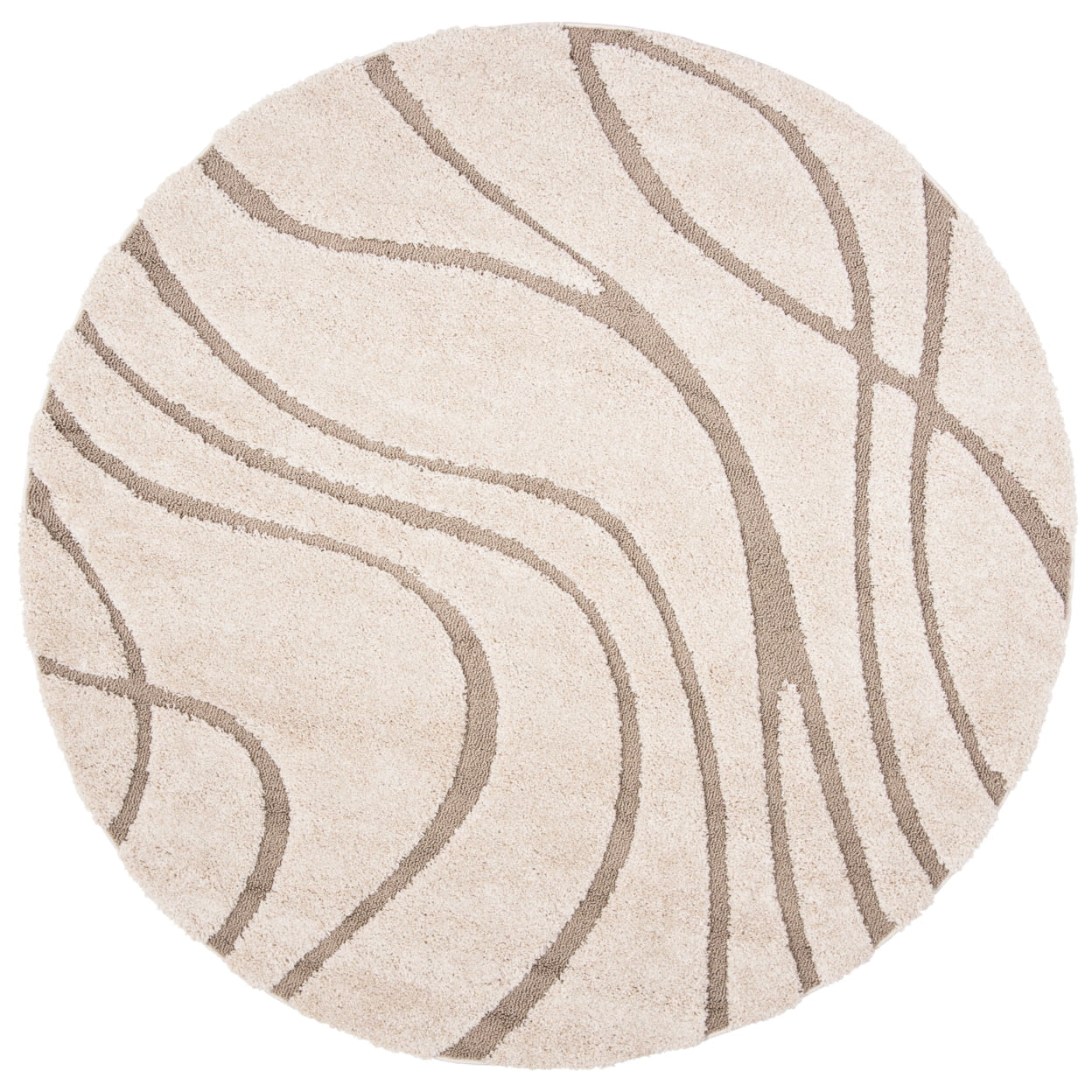 SAFAVIEH Florida Tamzen Abstract Shag Area Rug, Cream/Beige, 8' x 10'
