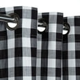 thumbnail image 2 of GlowSol Farmhouse Curtain 45 inches Length Light Filtering Plaid Window Curtain Drapes for Dining Room Living Room, Black White, 2 Panels, 2 of 9
