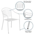 thumbnail image 5 of Flash Furniture Commercial Grade White Indoor-Outdoor Steel Patio Arm Chair with Round Back, 5 of 12