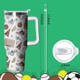 thumbnail image 2 of 40oz Basketball Tumbler with Handle, Birthday Gift for Man, Sports Coach Insulated Stainless Steel Cup with Lid and Straws, Reusable Travel Coffee Mug Water Bottle, 2 of 6