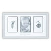My Tiny Prints Newborn Baby Handprint and Footprint Kit, Baby Frame with Modern White Matting, Baby Keepsake Frame, Baby Picture Frame Kit with Ink Pad, Baby Shower Gifts, 17” L x 9.5” H, Gray/Gre