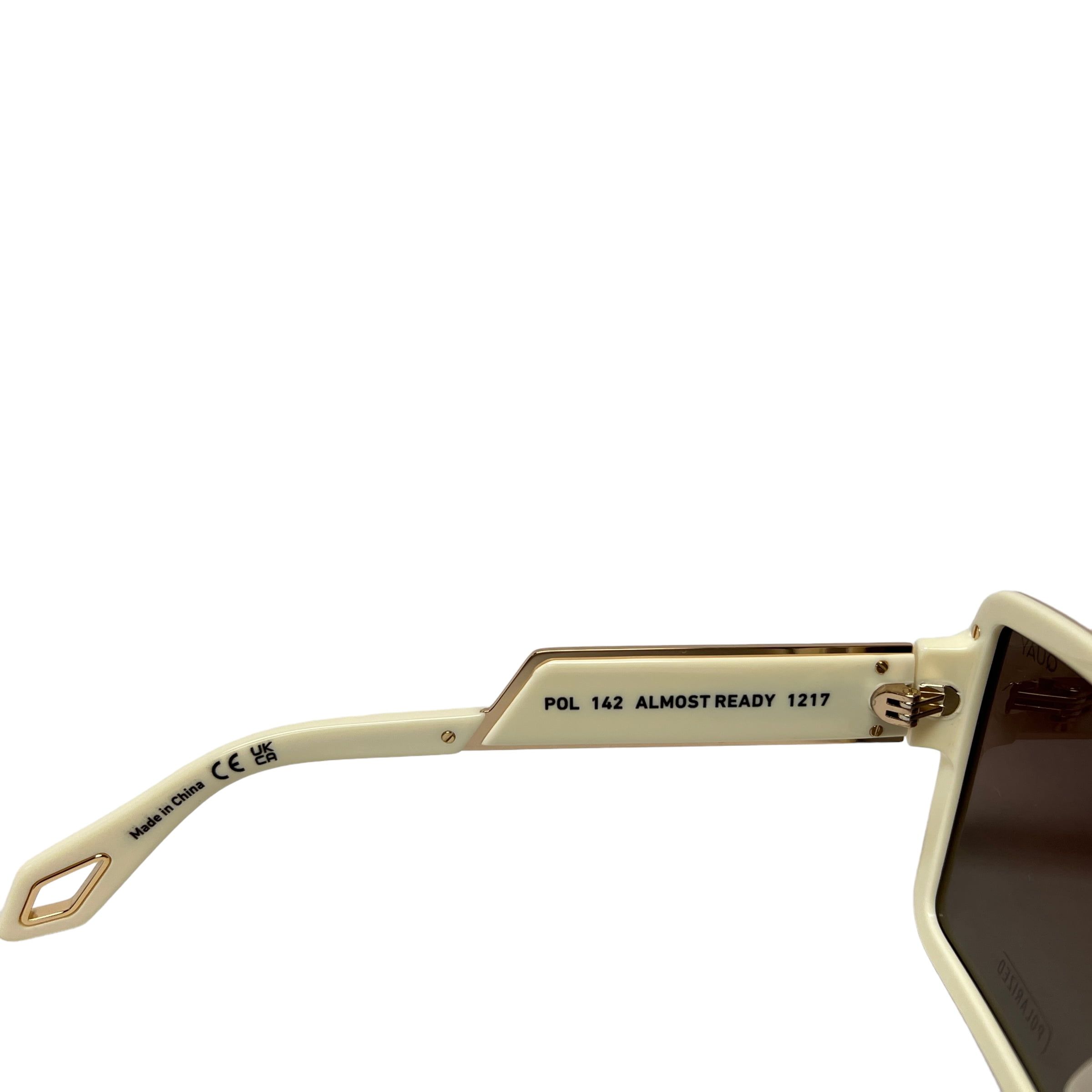Quay Australia Almost Ready Oversized Sunglasses Ivory Brown  display picture 1