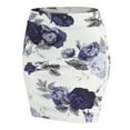 thumbnail image 1 of Doublju Women's Casual Stretchy Bodycon Pencil Mini Skirt IVORYLAVENDER 2XL Plus Size, 1 of 3