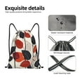 thumbnail image 4 of Honeii Modern Abstract Leaf Pattern Print Drawstring Backpack,Drawstring Bags String Backpack Gym Cinch Sack Backpack Sport Bag Draw-Medium, 4 of 6