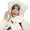 White, variant on Cute Fox Ears 2-in-1 Winter Hat and Scarf;Integrated Ear Protection Scarf Cap;Women's Cotton Material Scarf with Hood;Adjustable Colorful Fox Design Scarf Hat