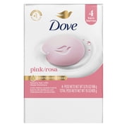 Dove Beauty Bar Soap For Soft, Smooth Skin, Pink Rosa, Cleans & Moisturizes, 3.75 oz 4 Bars