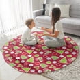 thumbnail image 3 of Red Christmas Decoration Pattern Round Blanket,Comfortable Soft Flannel Throw Blanket,All Season,Warm Lightweight Blankets for Sofa Bed Couch Living Room Chair 47"x47", 3 of 5