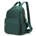 thumbnail image 2 of Women Nylon Solid Color Backpack Zipper Large Capacity Laptop Bag (Green, 2 of 7