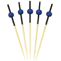 BambooMN Ball End Picks for Appetizers Cocktail Skewers Fruit Garnish Charcuterie Sandwich Cater Events Parties Restaurants - 2.75" Blue - 300 Pieces