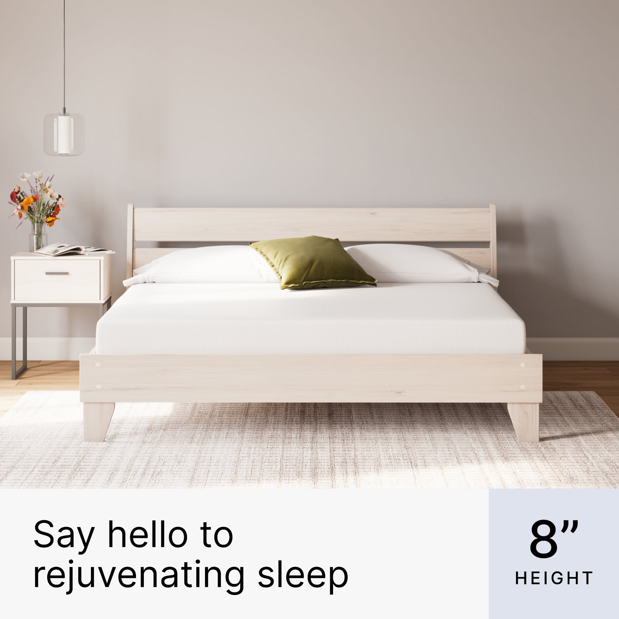 Signature Design by Ashley 8 Inch King Memory Foam Mattress, Firm Cooling Mattress in a Box, Motion Reducing Support Foam