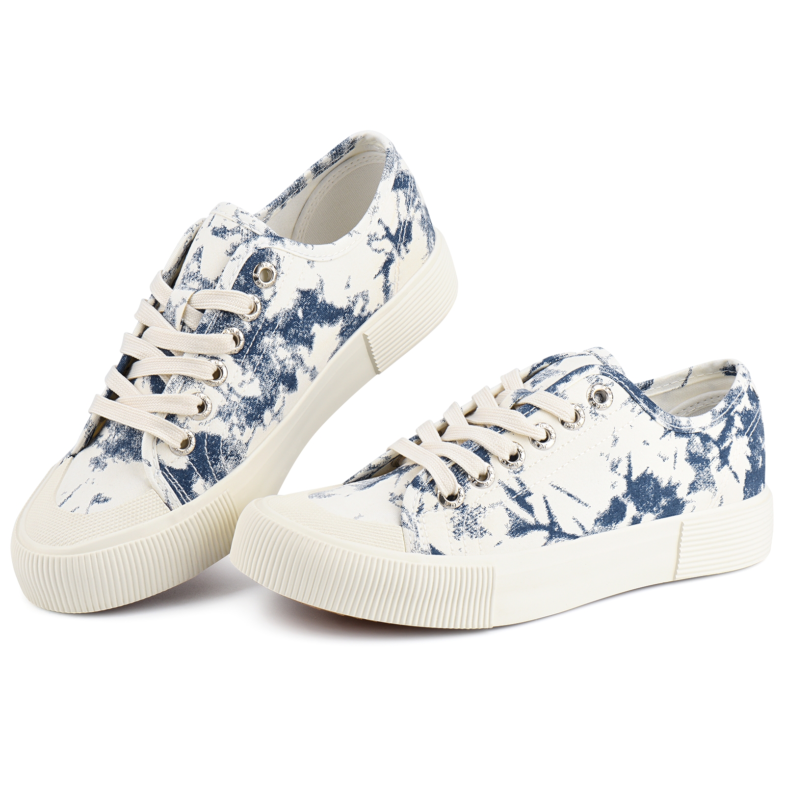 JENN ARDOR Womens Canvas Shoes Low Tops Lace up Fashion Sneakers for Walking Tennis - image 1 of 8
