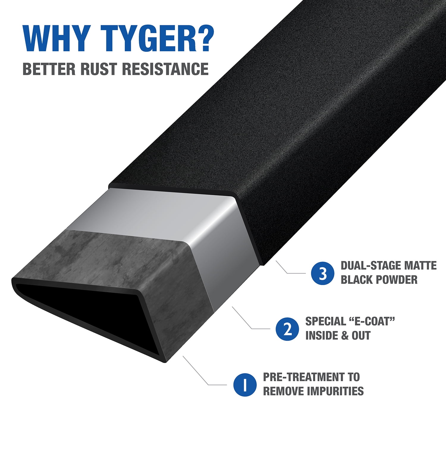 Tyger Auto 6" Riser Running Boards Compatible with 2019-2026 Chevy Silverado GMC Sierra 1500; 2020-2026 2500 3500HD (Not Fit 19 LD) | Double Cab | TG-RS6C60238 | Side Step Rails Nerf Bars