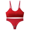 thumbnail image 1 of IROINID Soutien-Gorge Rehausseur Réduit pour Femmes Sans Armature, Rassemblement, Sans Marques, Respirant, Bretelles, sous-Vêtements de Sport, Culottes, Ensemble, Rouge, 1 of 9