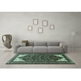 thumbnail image 3 of Ahgly Company Indoor Square Persian Turquoise Blue Traditional Area Rugs, 8' Square, 3 of 4