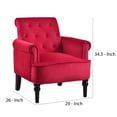 thumbnail image 5 of Accent Chair with Fabric Upholstery and Rolled Design Arms, Red, 5 of 5