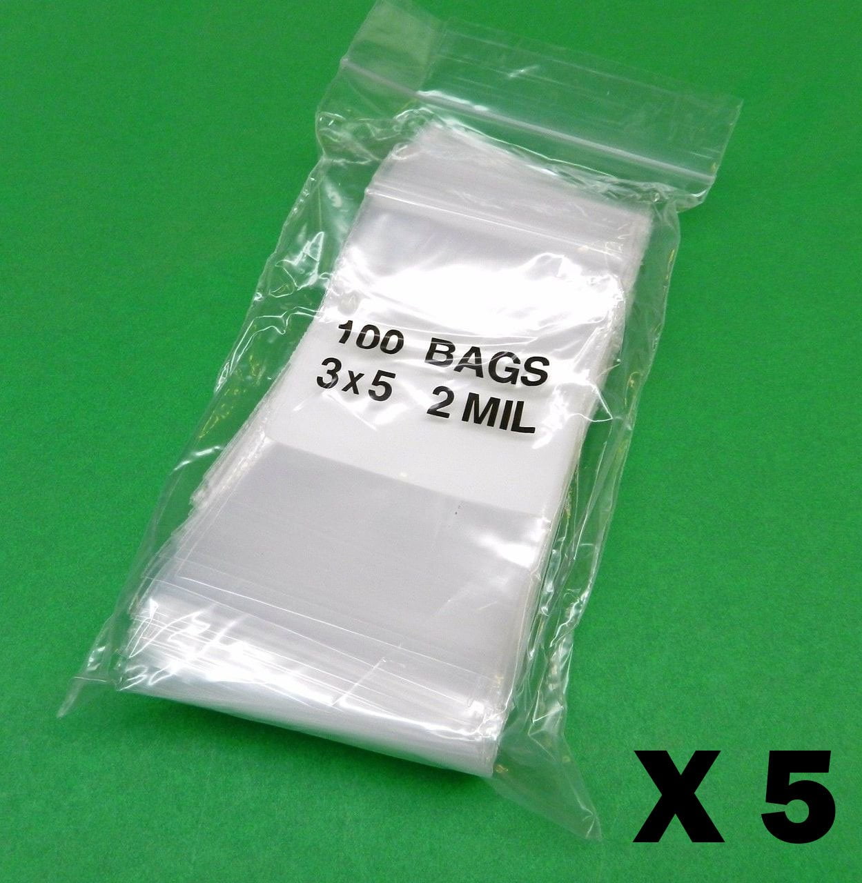 3x5 Mini Zip Lock Plastic Bags 3" x 5" 2 Mil Clear Reclosable Storage Bag 2000 
