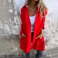 thumbnail image 7 of jtjvou Casual Single Breasted Hooded Jacket Women lightweight Flannel Long Fall Jackets Dressy Trench Coat Red XXXXXL, 7 of 7