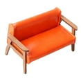 thumbnail image 1 of 1:12 Scale Miniature Sofa PU Leather for DIY Projects Diorama Pretend Play Orange Big, 1 of 8