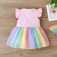 thumbnail image 2 of WIBACKER Toddler Baby Girl Short Sleeve Tutu Dress Kids Summer Pricess Dresses Party Tulle Rainbow Sundress, 2 of 9