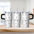 thumbnail image 2 of Cat 20oz Stainless Steel Tumbler with Handle and Straw – Insulated Travel Cup with Sliding Lid, 360° Full Wrap Printed Mug for Home, Outdoor & Sports Use, Kitty, 2 of 6