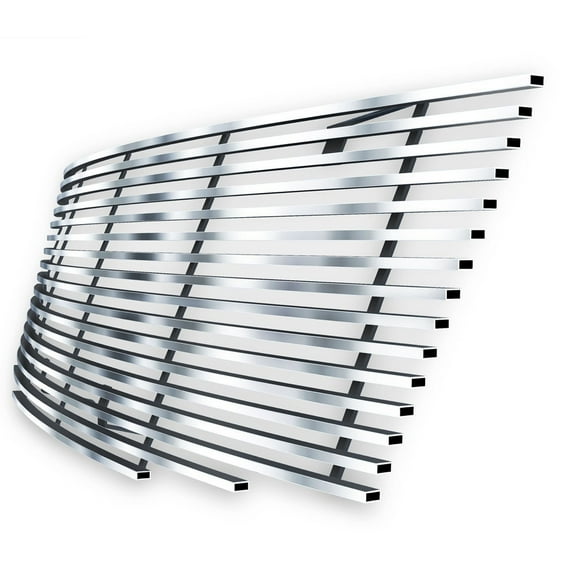 APS Premium Stainless Steel Silver Horizontal Billet Grille Insert Compatible with Nissan Frontier 2005-2008 & 05-07 Pathfinder Main Upper N19-C34558N