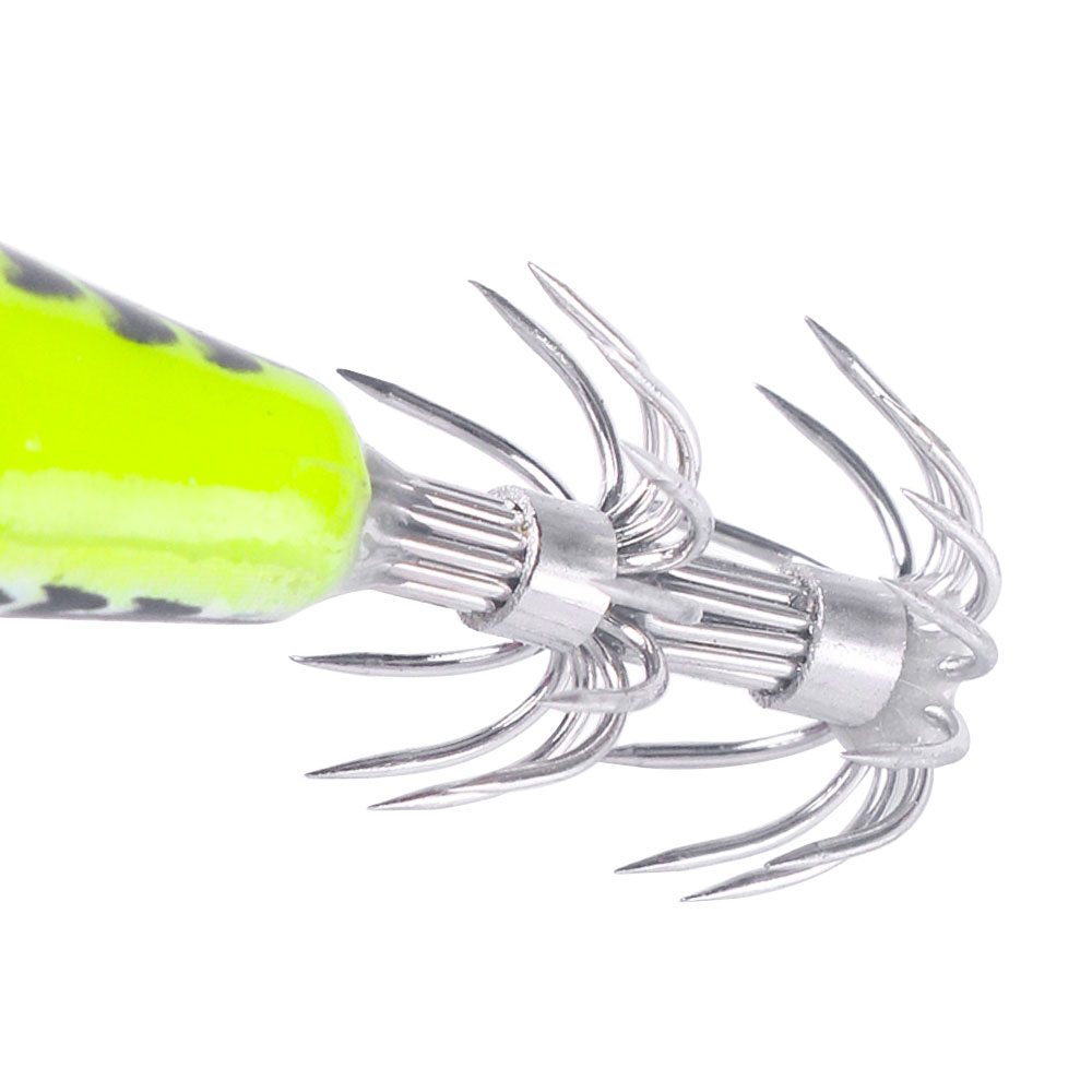 HENGJIA Squid Jig Shrimp Prawn Lures Luminous for Cuttlefish Octopus Fishing Lures 6PCS