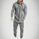 thumbnail image 1 of Mono de hombre de moda de color sólido con capucha, cremallera larga, bolsillo, mono informal, pantalones, pijama de poliéster para hombre, 1 of 6