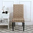 thumbnail image 2 of Dining Room Chair Covers Slipcovers Patterned Stretch Printed Parsons Dining Chair Cover Washable Removable Suitable Armless for Hotel Restaurant Ceremony Universal Size (8 Piece, Camel), 2 of 6