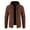 Brown, variant on Herrnalise Men's Fashion Autumn And Winter Stand Collar Sweater Casual Fleece Jacket Beige