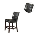 thumbnail image 2 of Black Faux Leather Upholstered High Dining Chairs (Set of 2) - Button Tufted Wood Frame, 19"W x 24"D x 40"H, for Formal/Casual Dining Rooms &amp; Elevated Kitchens, 2 of 5