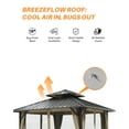 thumbnail image 6 of 10'x10' Hardtop Gazebo with Double Roof & Mosquito Netting, Khaki All-Weather Outdoor Shelter with TripleLock Frame - Dual-Layer Ventilation for Patio, Garden, 6 of 9