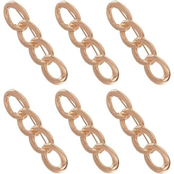 1 Box 6Pcs Adjustable Jeans Button Chain Shape Alloy Jean Pins No Sew No Tools Instant Pant Waist Tightener Detachable Decorative Waist Buckles for Loose Jeans Skirts Sleeves Light Gold