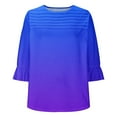 thumbnail image 3 of Womens 3/4 Length Sleeve Tops Crewneck Casual Plus Size Summer Shirts Loose Fit Three Quarter Sleeve Blouses, 3 of 6