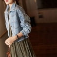 thumbnail image 3 of Chamarra Corta De Mezclilla Para Mujer Sequins Loose, 3 of 8