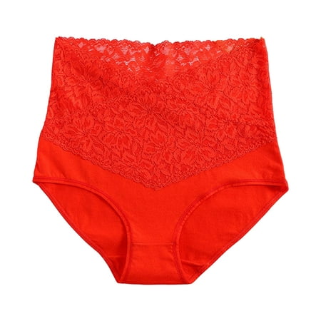 

huanledash Women Underpants High Waist Solid Color Quick-drying Slim Anti-shrink Shaping Lace Tight Waist Tummy Control Women Panties Intimate Clothes