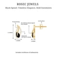 thumbnail image 4 of Rosec Jewels Pear Cut Black Spinel Stud Earrings with Diamond, Nature Inspired Leaf Earrings, 18K Yellow Gold, 4 of 6