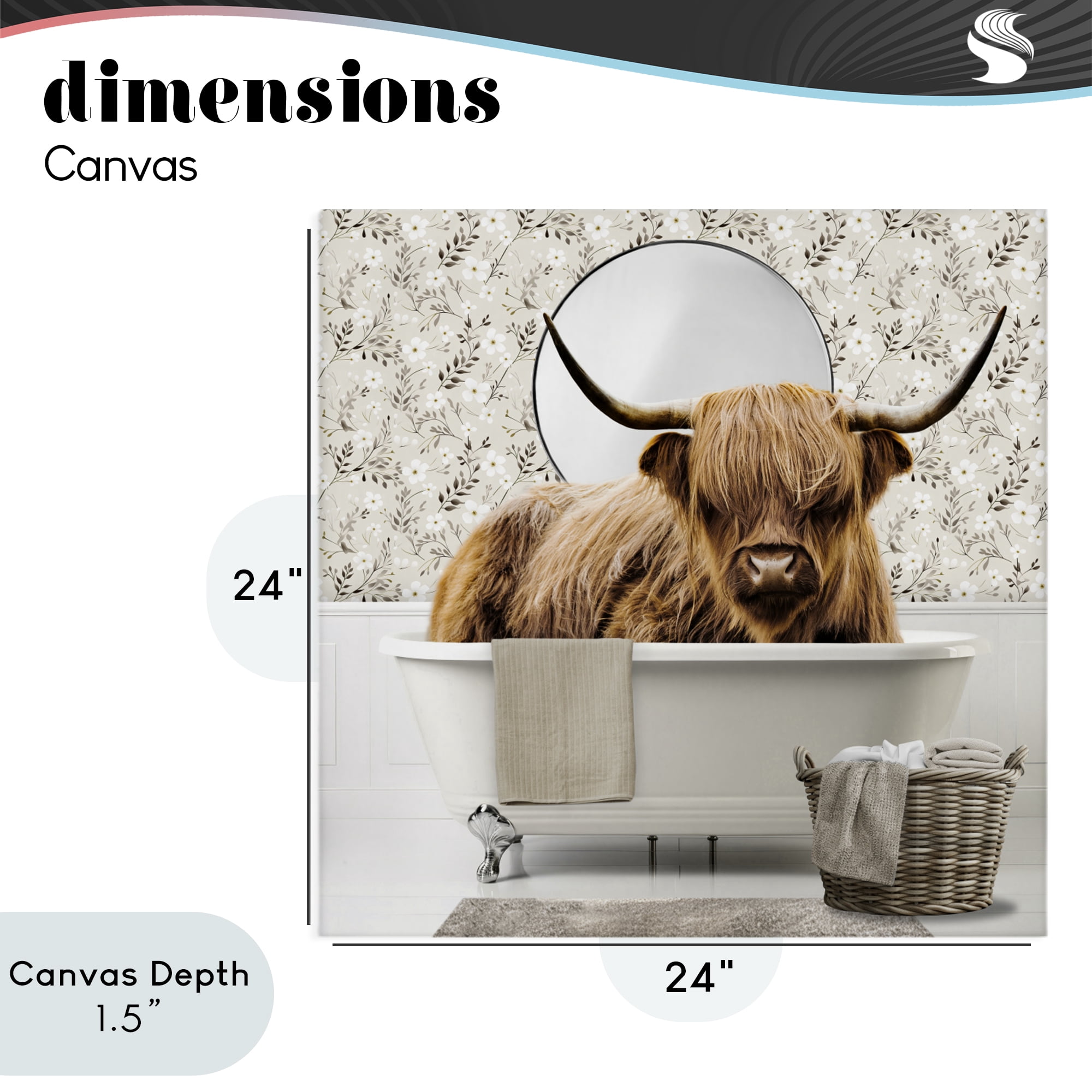 Stupell Industries Cottage Cattle Bath Time Canvas Wall Art, design by CAD Designs