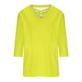 thumbnail image 4 of BangWanChi 3/4 Length Sleeve Womens Tops Women's Fashion Casual V-neck 3/4 Sleeve Top, 4 of 5